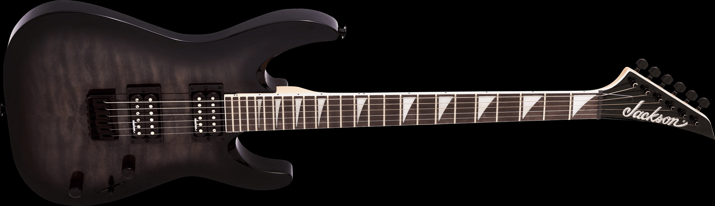 Jackson JS Series Dinky Arch Top JS32Q DKA HT Electric Guitar with Amaranth Fingerboard in Transparent Black Burst
