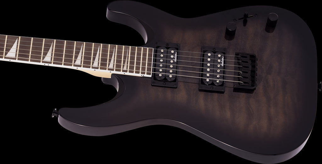 Jackson JS Series Dinky Arch Top JS32Q DKA HT Electric Guitar with Amaranth Fingerboard in Transparent Black Burst