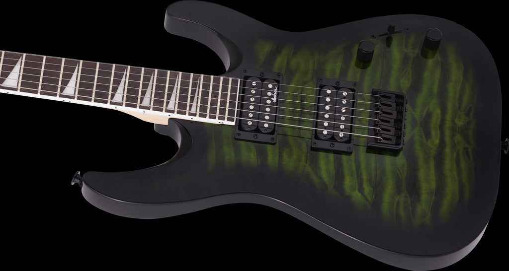 Jackson JS Series Dinky Arch Top JS32Q DKA HT Electric Guitar with Amaranth Fingerboard in Transparent Green Burst