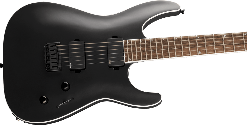 Jackson X Soloist SLA6 DX black electric guitar with sleek body and six-string design, showcasing its modern and stylish appearance.