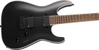 Jackson X Soloist SLA6 DX black electric guitar with sleek body and six-string design, showcasing its modern and stylish appearance.