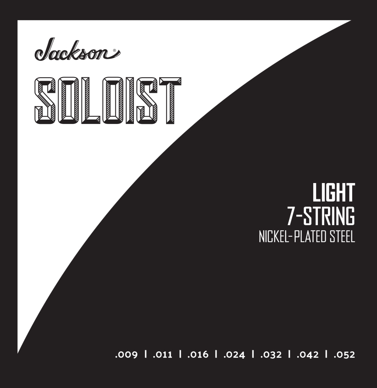 Jackson Soloist 7-string light electric guitar strings .009 to .052, designed for high-quality sound and durability.