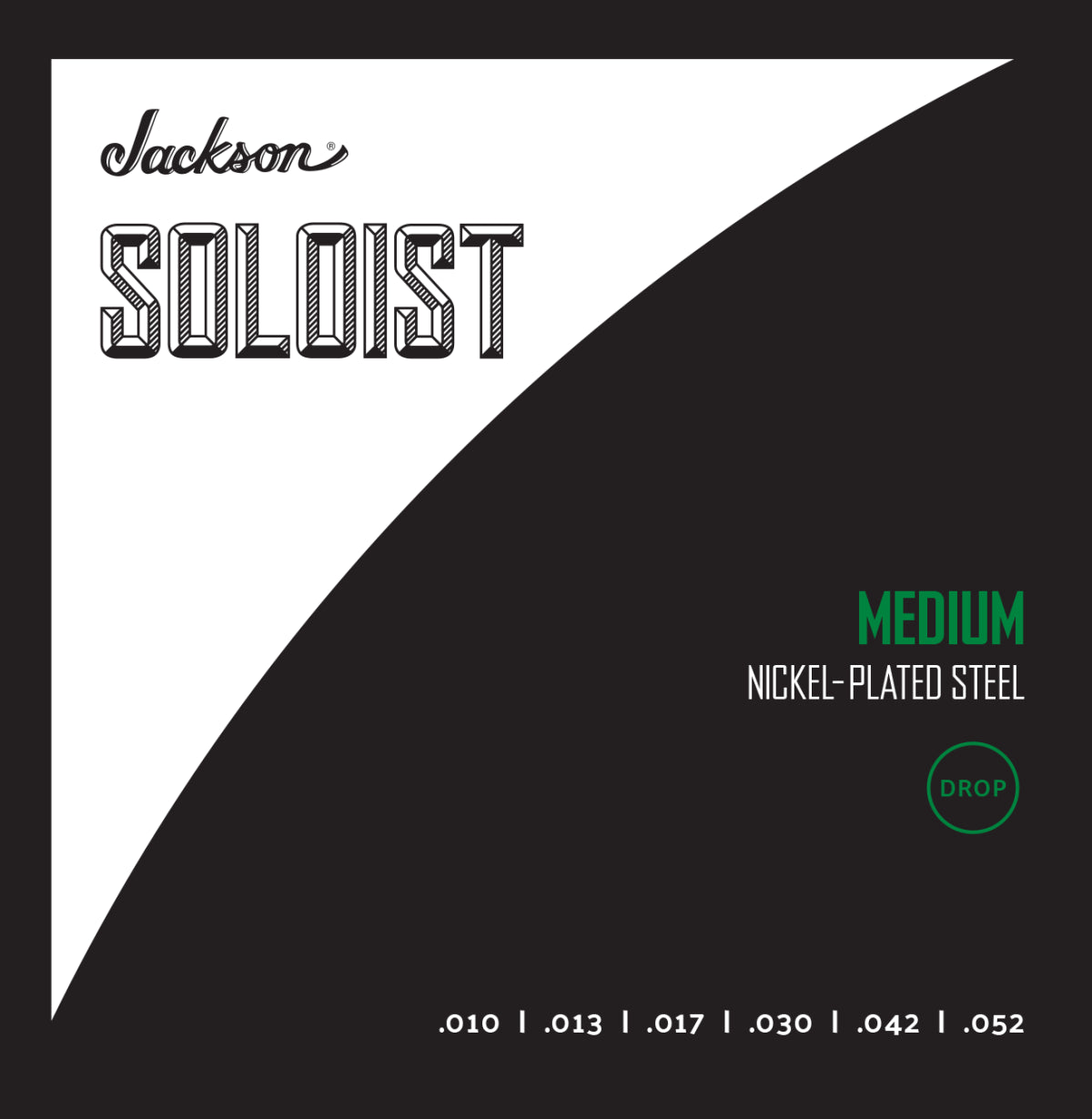 Jackson Soloist electric guitar strings Drop Med .010 .052, high-quality replacement strings for electric guitars.