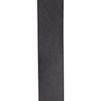 Black D'Addario Comfort Leather Auto Lock guitar strap, 3-inch wide, features leather padding and secure locking mechanism for guitars.