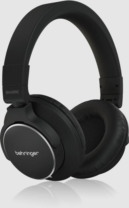 Behringer BH 480 NC Bluetooth headphones with active noise cancellation, over-ear design and padded ear cups.