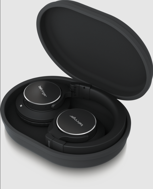 Behringer BH 480 NC Bluetooth headphones with active noise cancellation, over-ear design, and padded ear cups for comfortable listening.
