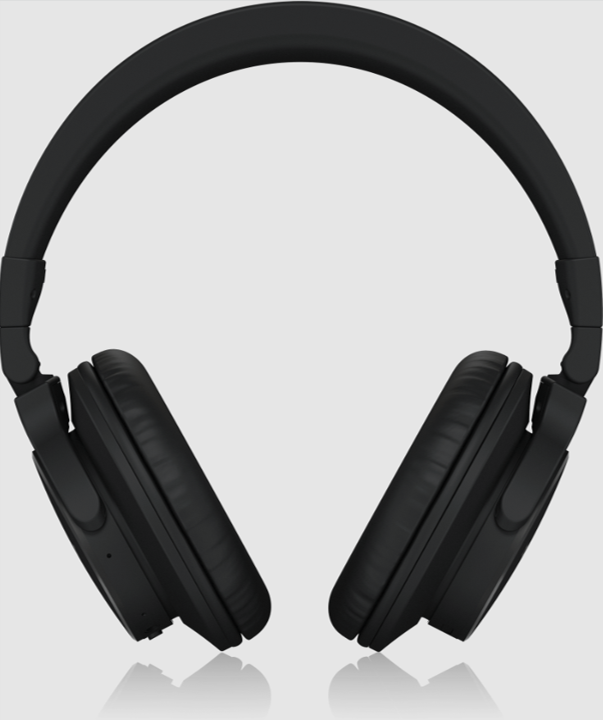 Behringer BH 480 NC Bluetooth headphones with active noise cancellation, featuring over-ear design and comfortable ear cushions.
