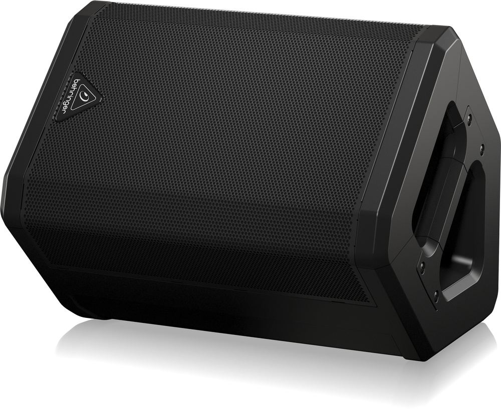 Behringer B1X portable powered speaker with built-in mixer, 200 watt output, featuring controls and connectivity ports.