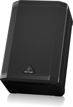 Behringer B1X portable powered speaker with built-in mixer, 200-watt audio output, featuring control knobs and connectivity ports.