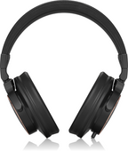 Behringer BH470-BK studio monitoring headphones with padded ear cups and adjustable headband, designed for accurate sound.