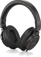 Behringer BH470-BK studio monitoring headphones with cushioned ear cups and adjustable headband for comfortable listening.