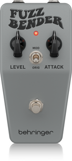 Behringer Fuzz Bender vintage-style 60s effects pedal with classic design and control knobs for guitar fuzz effects.