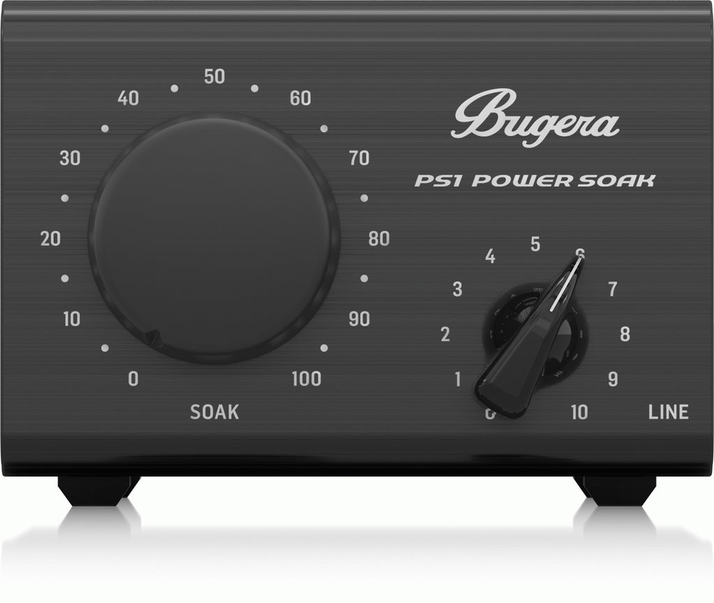 Bugera Power Soak PS1 guitar amplifier load box with control knobs and input/output jacks for silent recording and sound attenuation.