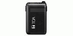 TOA WM-5325 Beltpack wireless microphone with compact design and adjustable clip for professional audio applications.