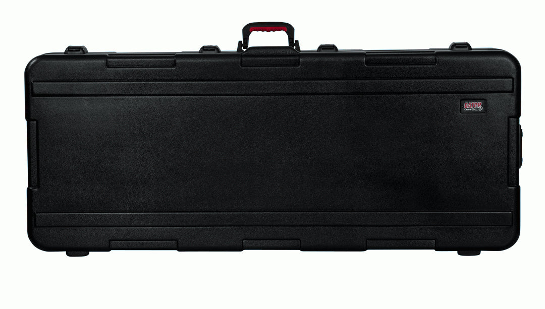 GATOR GTSA-KEY76D molded keyboard case with padded exterior and handle, designed for protecting 76-key keyboards during transport.