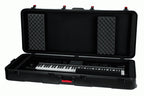 GATOR GTSA-KEY76D molded keyboard case with padded exterior and handle for secure transport of 76-key keyboard.