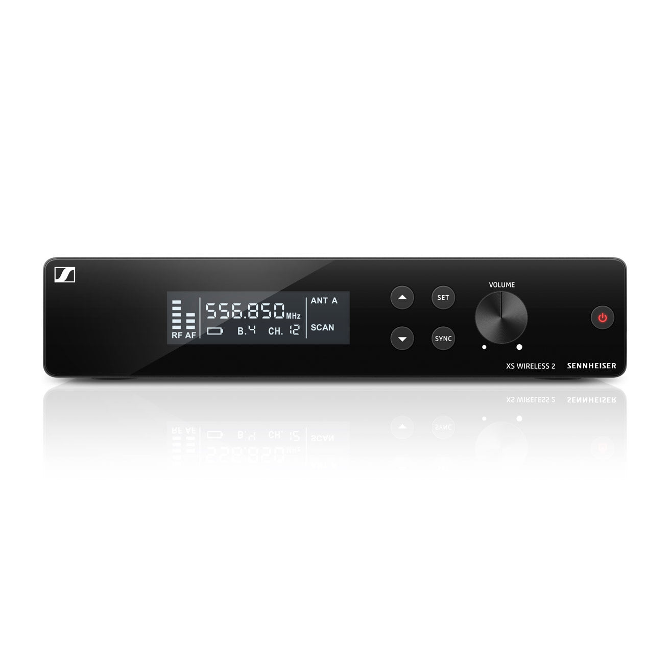 Sennheiser XSW 2-ME2-B wireless microphone lapel system with microphone and transmitter, 614-638 MHz frequency range.