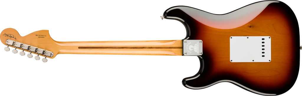 Fender Jimi Hendrix Stratocaster electric guitar with maple fretboard in 3-color burst finish, showcasing its iconic design.