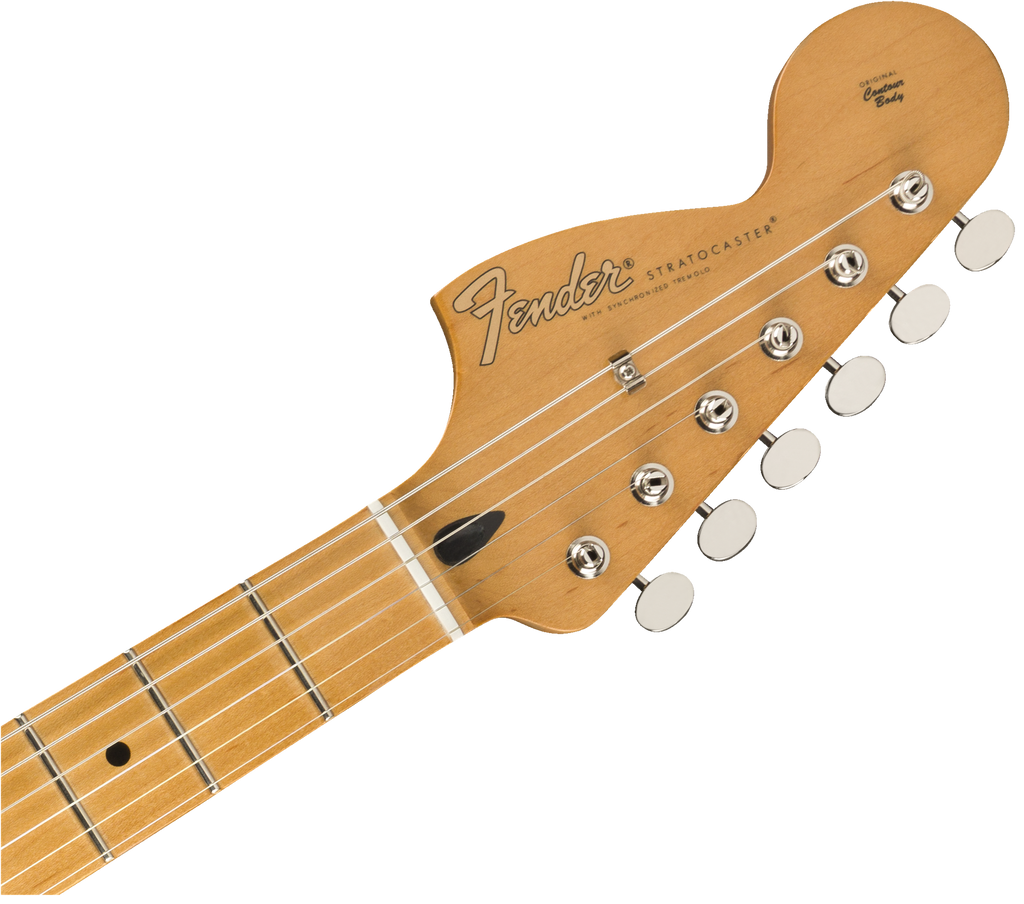 Fender Jimi Hendrix Stratocaster electric guitar with maple fretboard in three-color burst finish, showcasing its iconic design.