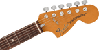 Fender 70th Anniversary Antigua Stratocaster electric guitar with vintage Antigua finish and iconic design, showcasing its body and pickups.