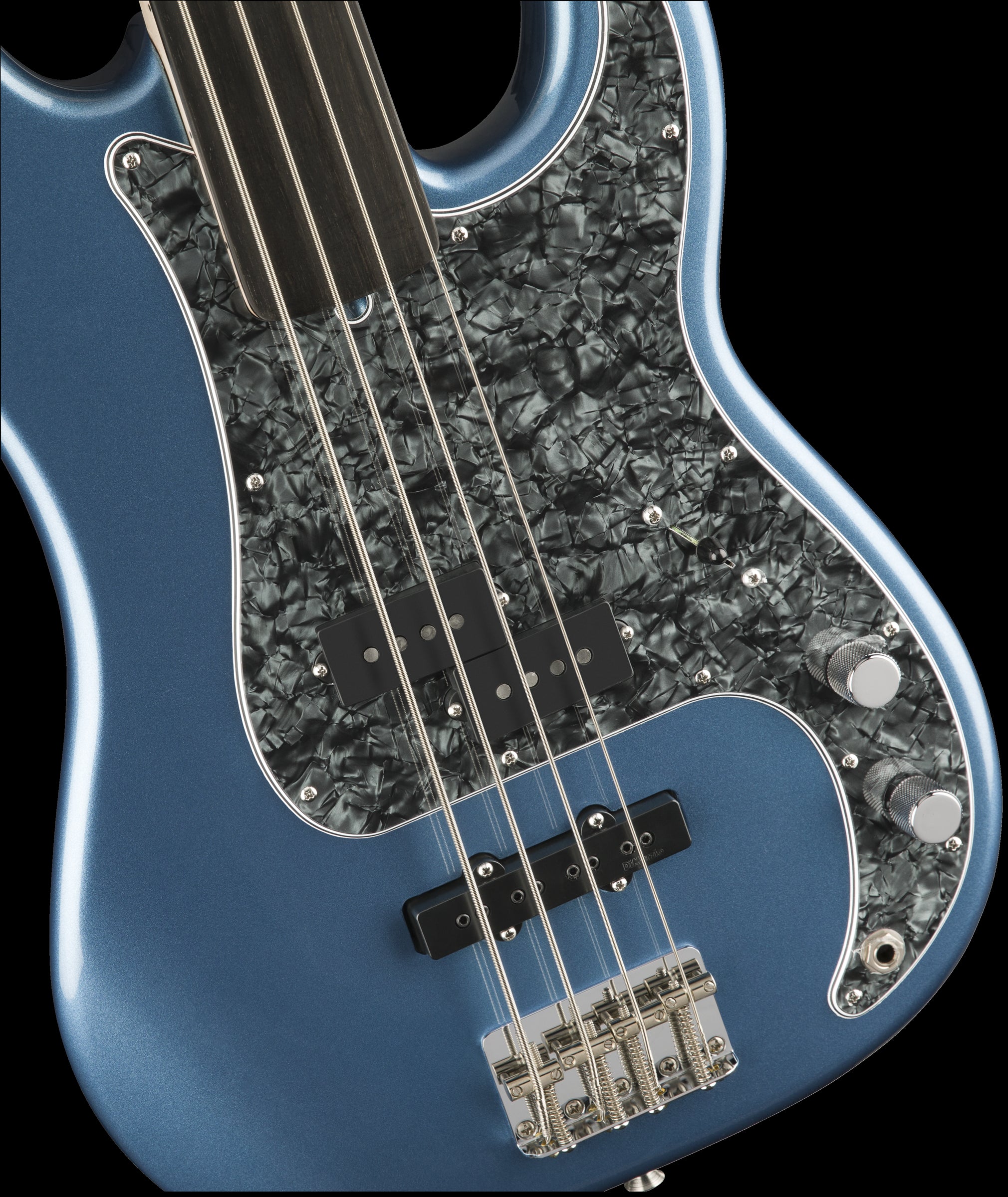 Fender Tony Franklin Fretless P Bass Guitar w/Ebony Fretboard - Lake Placid Blue