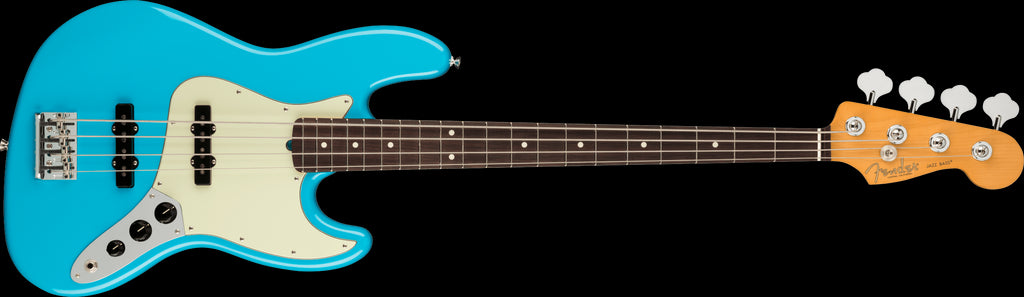 Fender American Professional II Jazz Bass Guitar w/Rosewood Fretboard - Miami Blue