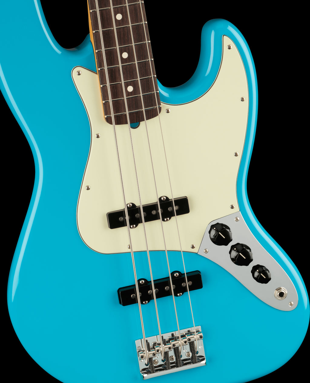 Fender American Professional II Jazz Bass Guitar w/Rosewood Fretboard - Miami Blue