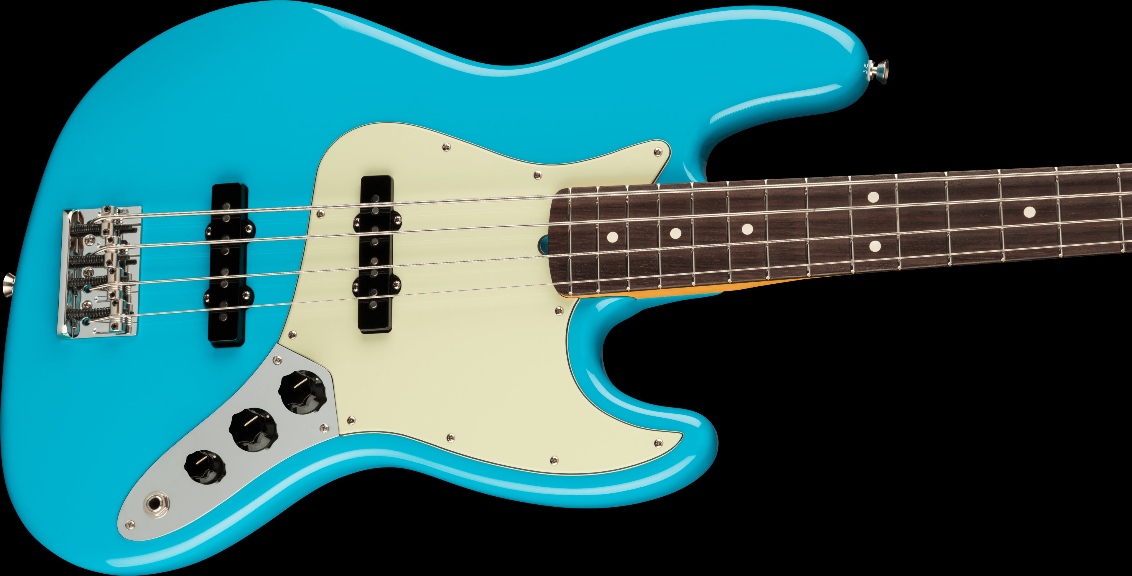 Fender American Professional II Jazz Bass Guitar w/Rosewood Fretboard - Miami Blue