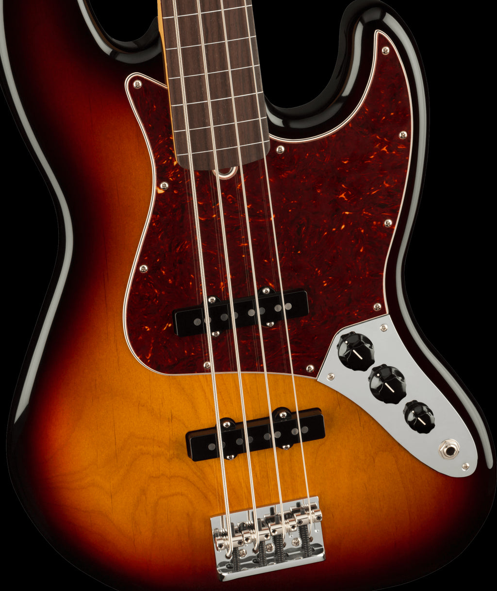 Fender American Professional II Jazz Fretless Bass Guitar w/Rosewood Fretboard - 3 Colour Burst