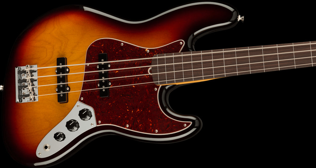 Fender American Professional II Jazz Fretless Bass Guitar w/Rosewood Fretboard - 3 Colour Burst