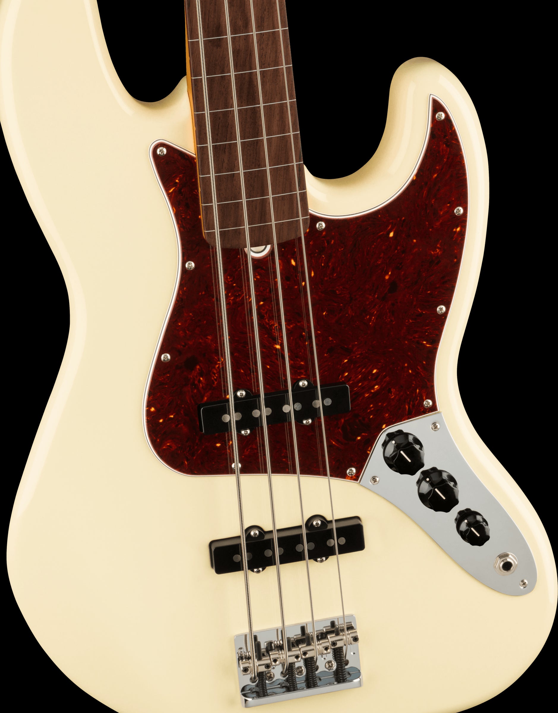 Fender American Professional II Jazz Fretless Bass Guitar w/Rosewood Fretboard - Olympic White