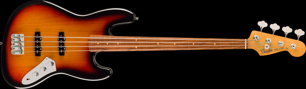 Fender Jaco Pastorius Jazz Fretless Bass Guitar w/Pau Ferro Fretboard - 3 Colour Burst