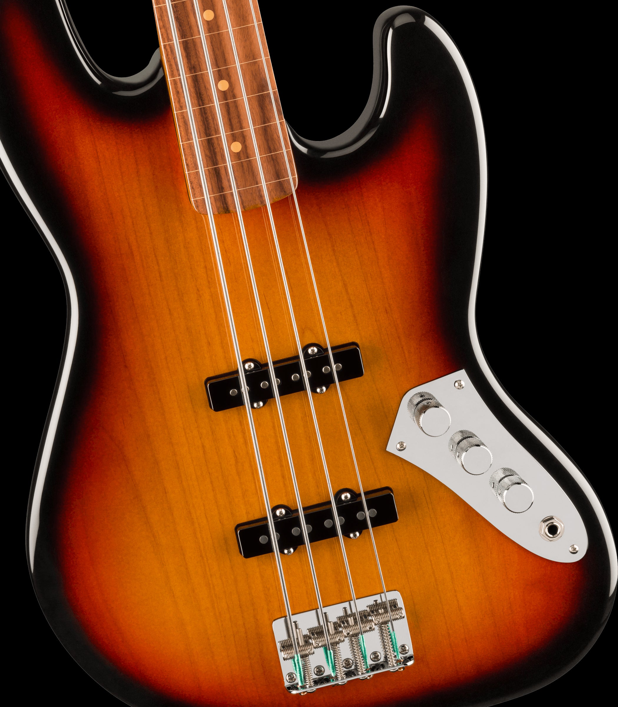 Fender Jaco Pastorius Jazz Fretless Bass Guitar w/Pau Ferro Fretboard - 3 Colour Burst