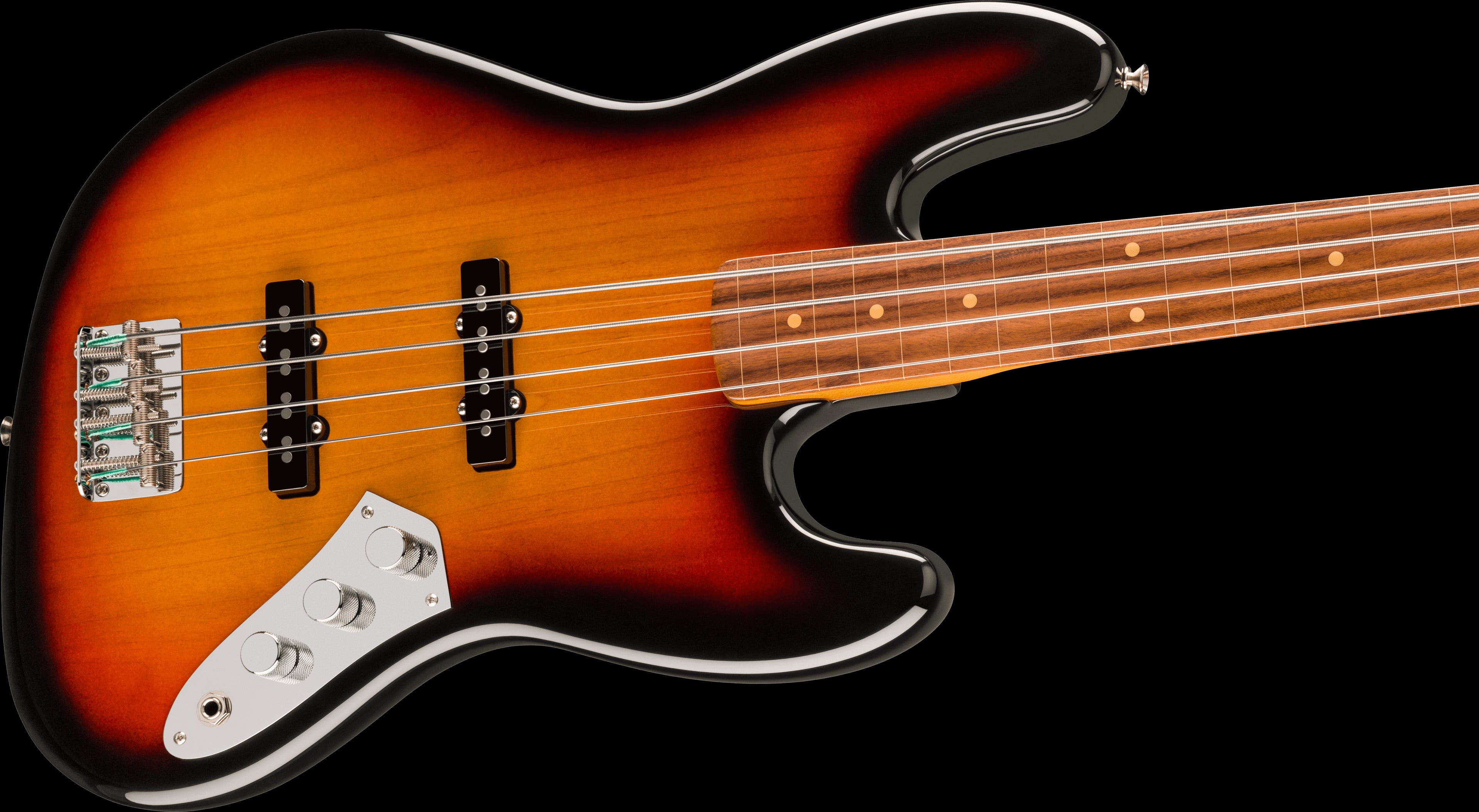 Fender Jaco Pastorius Jazz Fretless Bass Guitar w/Pau Ferro Fretboard - 3 Colour Burst