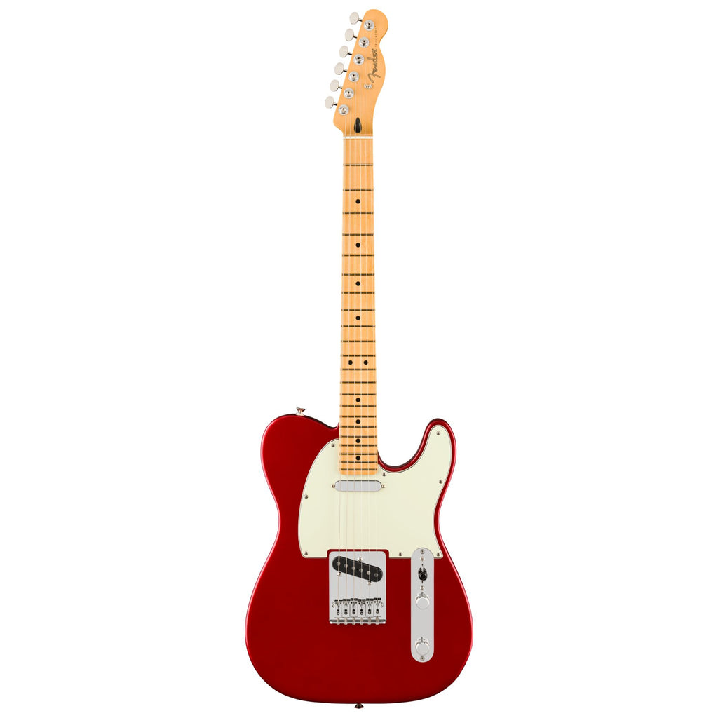 Fender 75th Anniversary Player II Telecaster electric guitar with maple fingerboard in Candy Apple Red finish.