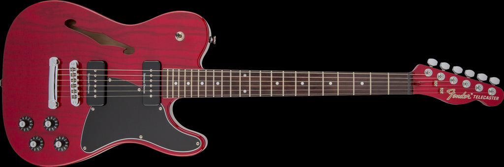 Fender Jim Adkins JA 90 Telecaster Thinline w/Laurel Fretboard - Crimson Red Trans