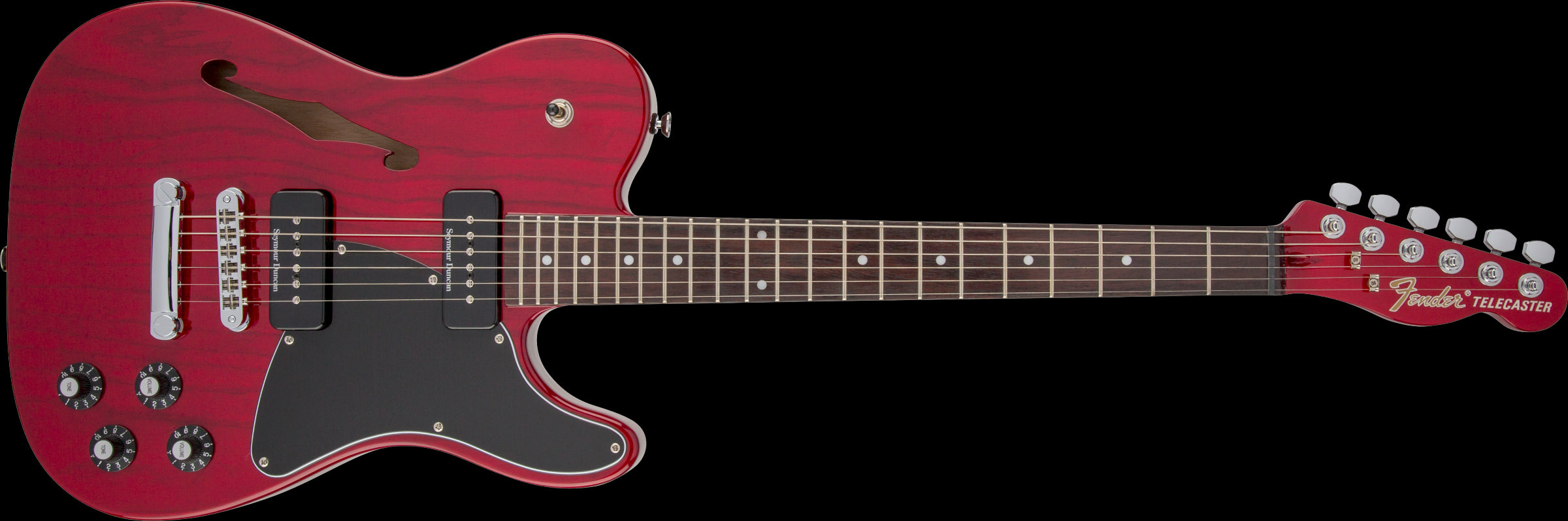 Fender Jim Adkins JA 90 Telecaster Thinline w/Laurel Fretboard - Crimson Red Trans