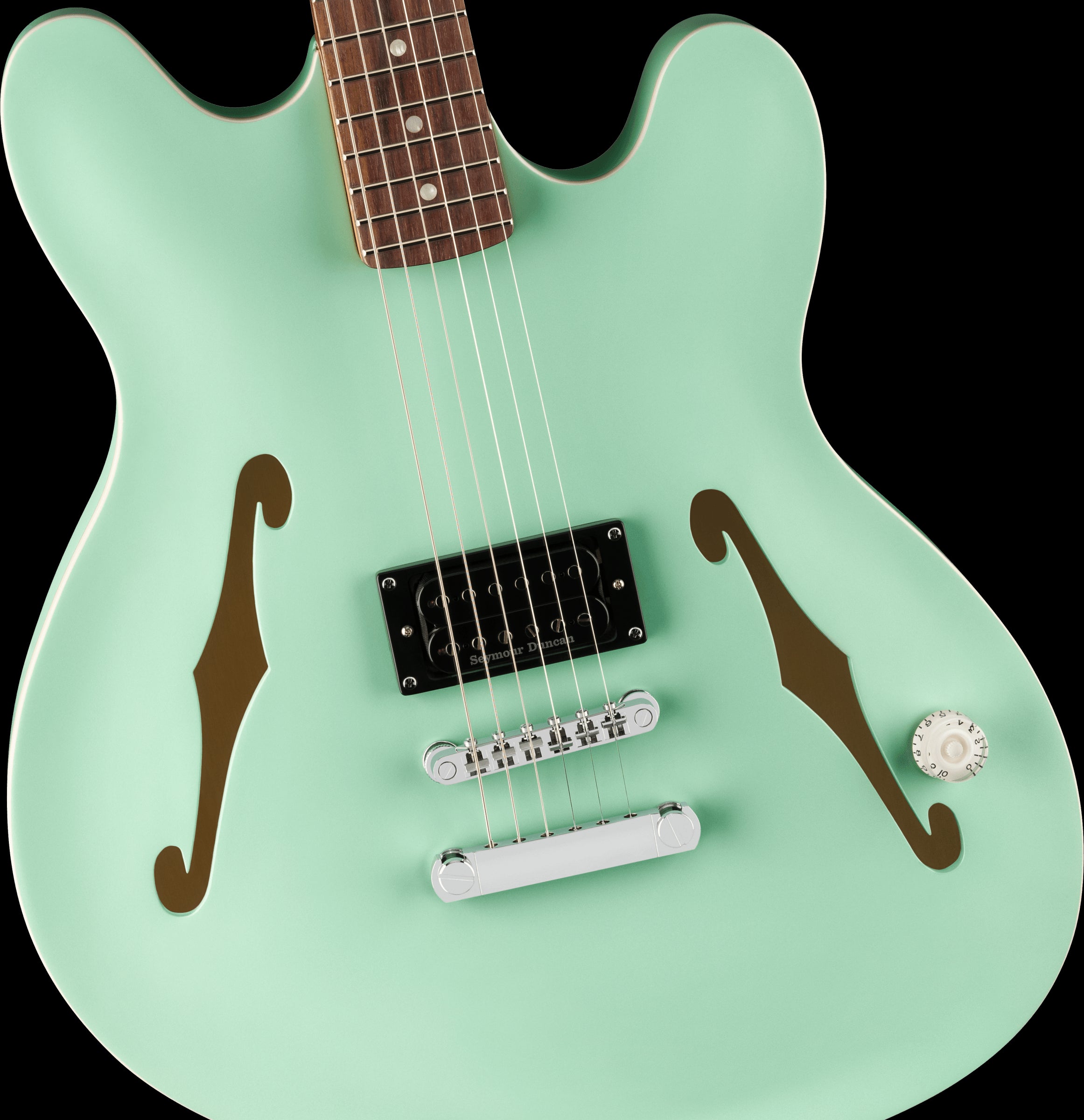 Fender Tom Delonge Starcaster Rosewood Fingerboard in Satin Surf Green