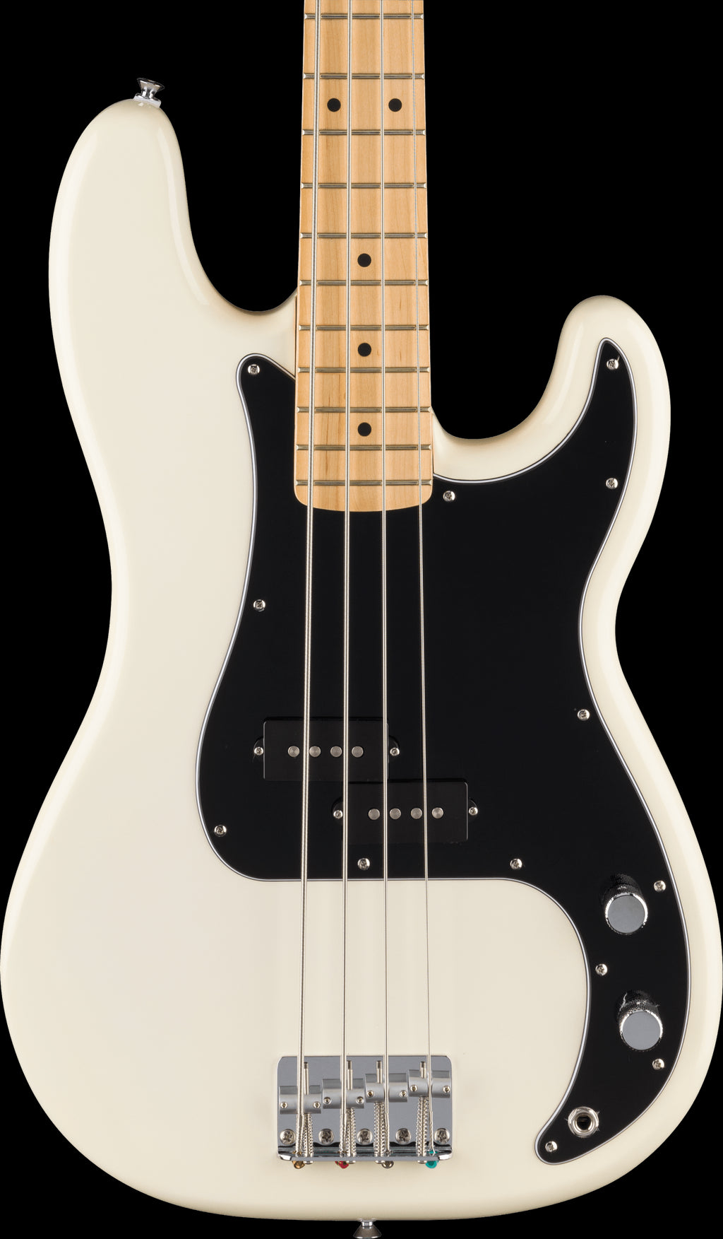 Fender Standard Precision Bass Maple FB Black Pickguard Olympic White