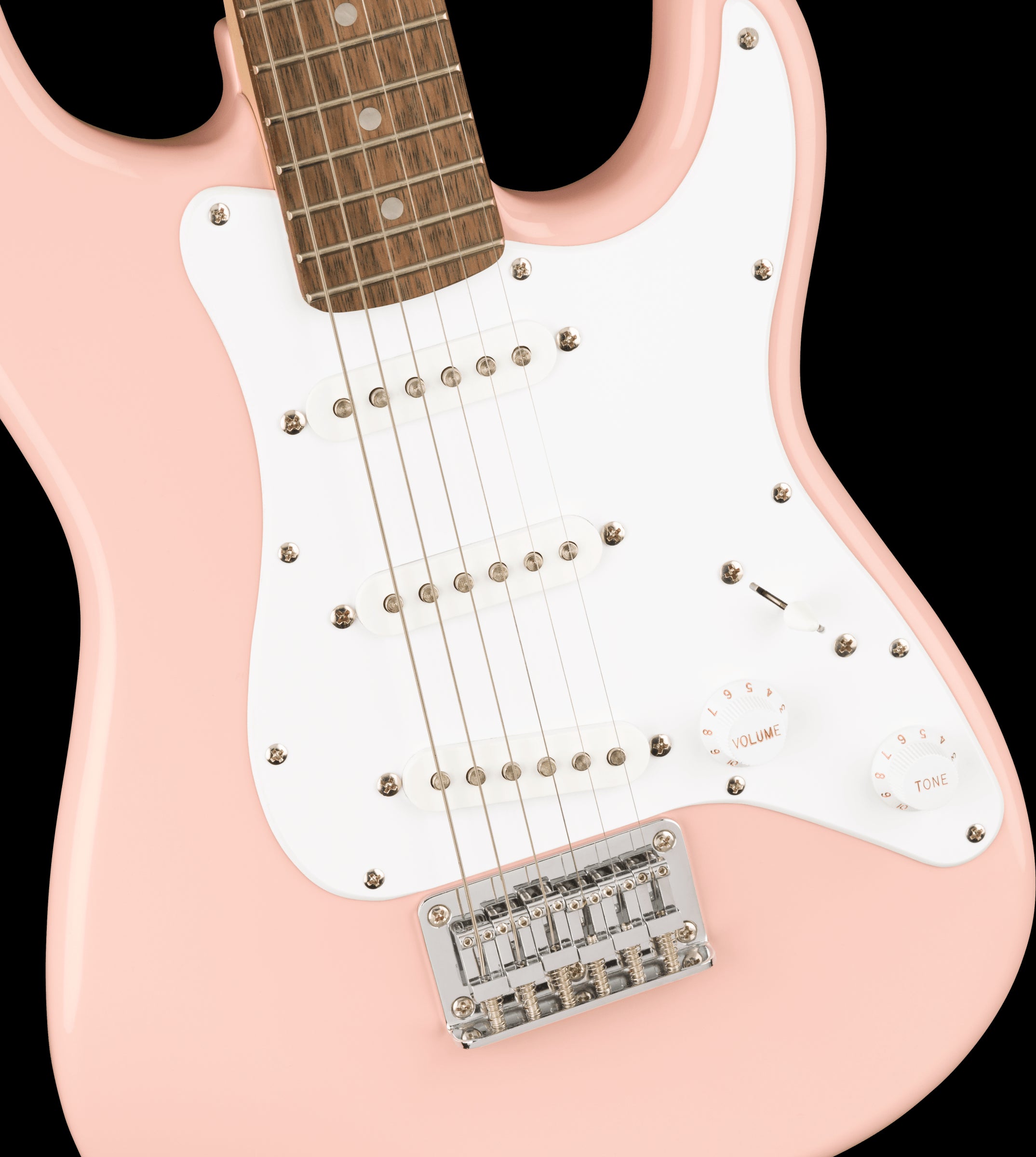 Squier Mini Stratocaster Electric Guitar w/Laurel Fretboard - Shell Pink