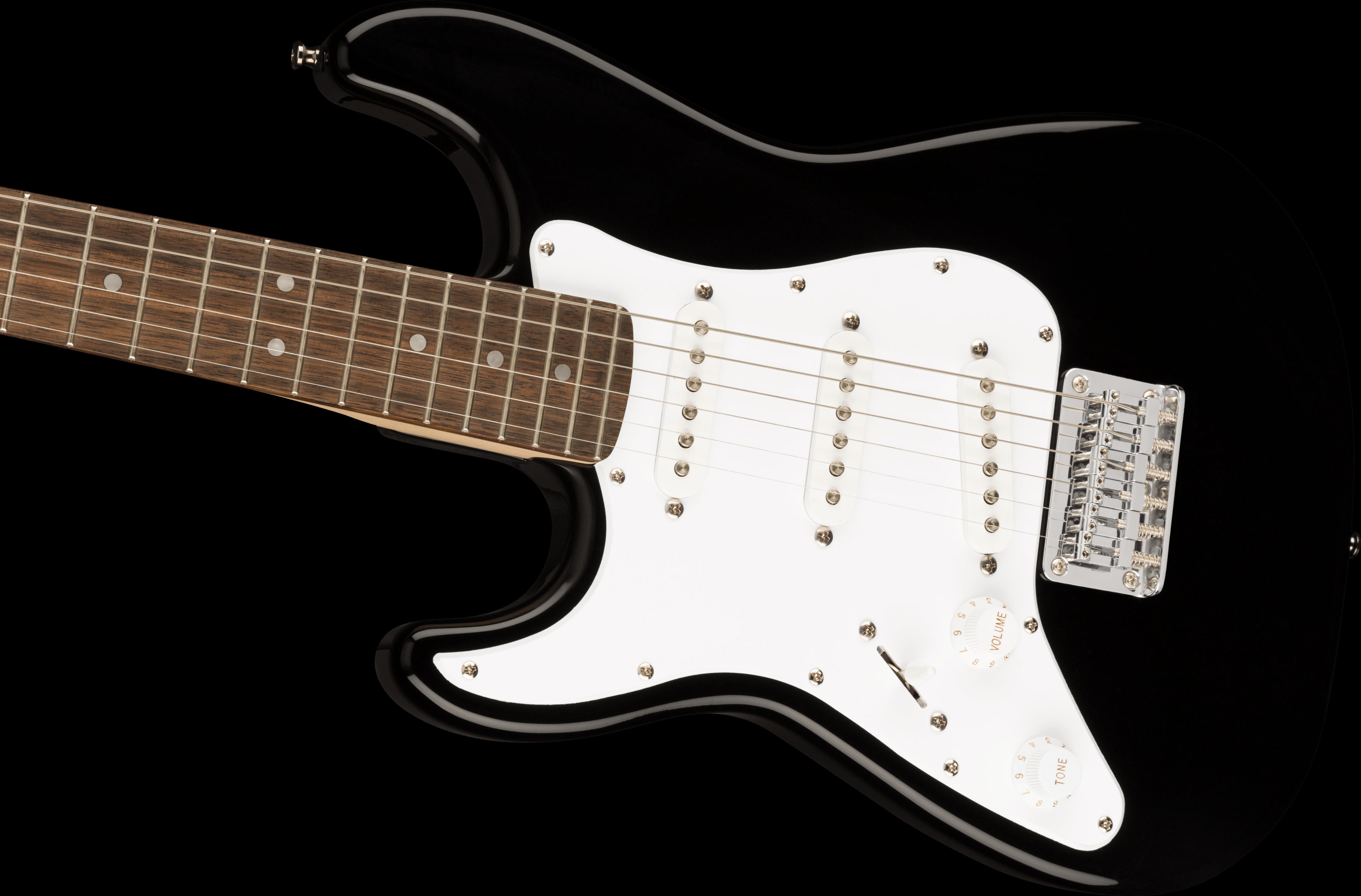 Squier Mini Stratocaster Left-Handed Electric Guitar with Laurel Fretboard in Black