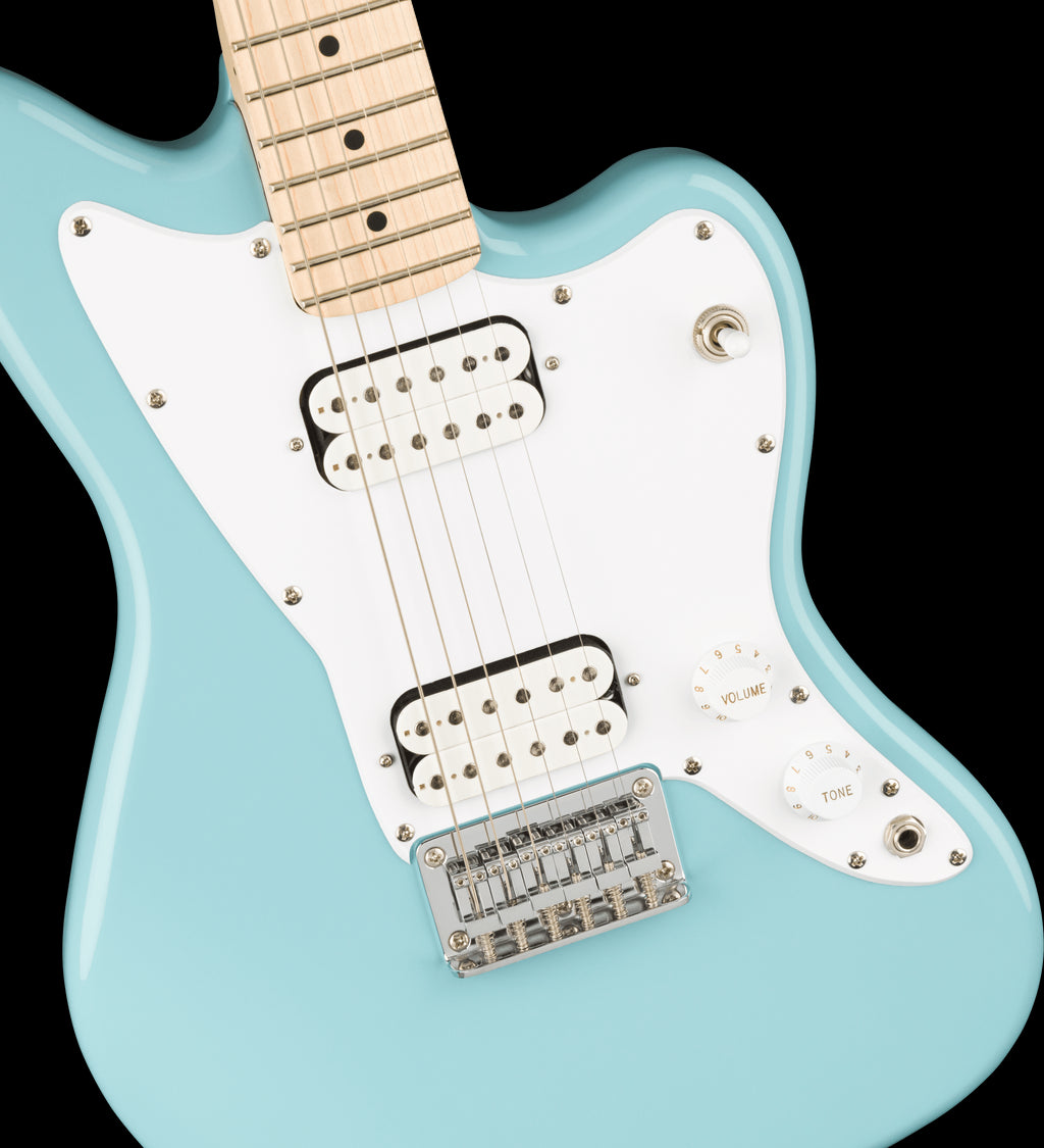 Squier Mini Jazz HH Electric Guitar w/Maple Fretboard - Daphne Blue