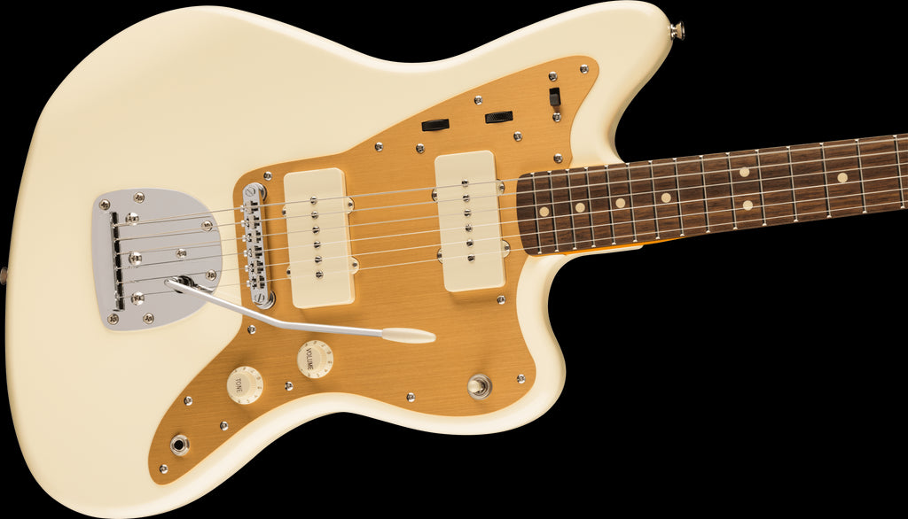 Squier J Mascis Signature Model Jazzmaster Electric Guitar with Laurel Fretboard in Vintage White
