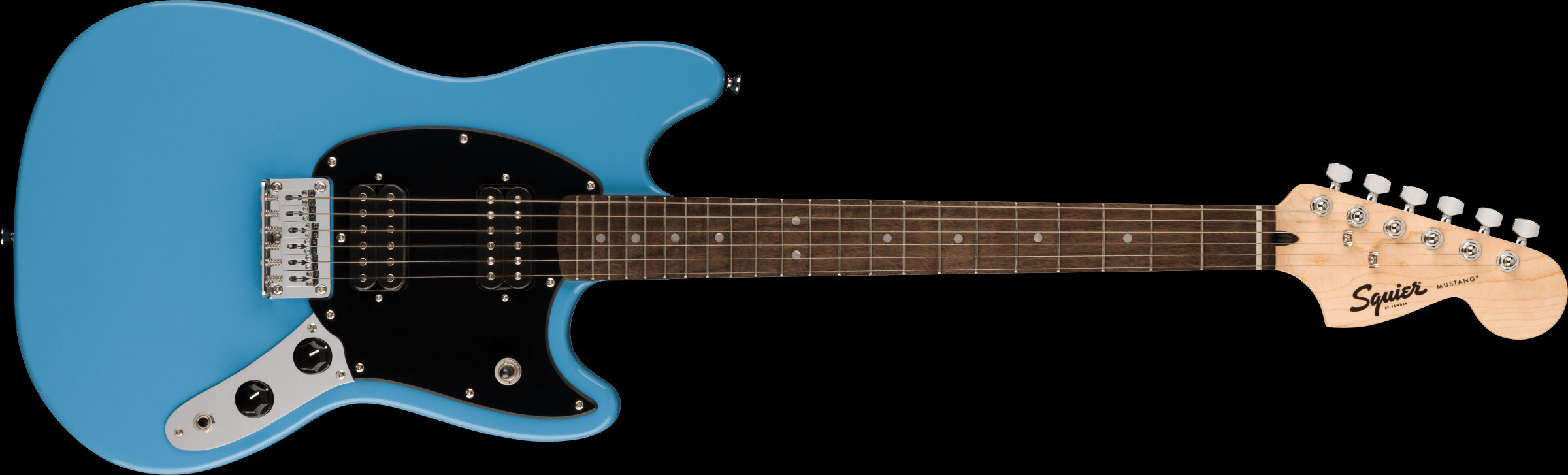 Squier Sonic Mustang HH Lrl FB Black Pickguard California Blue