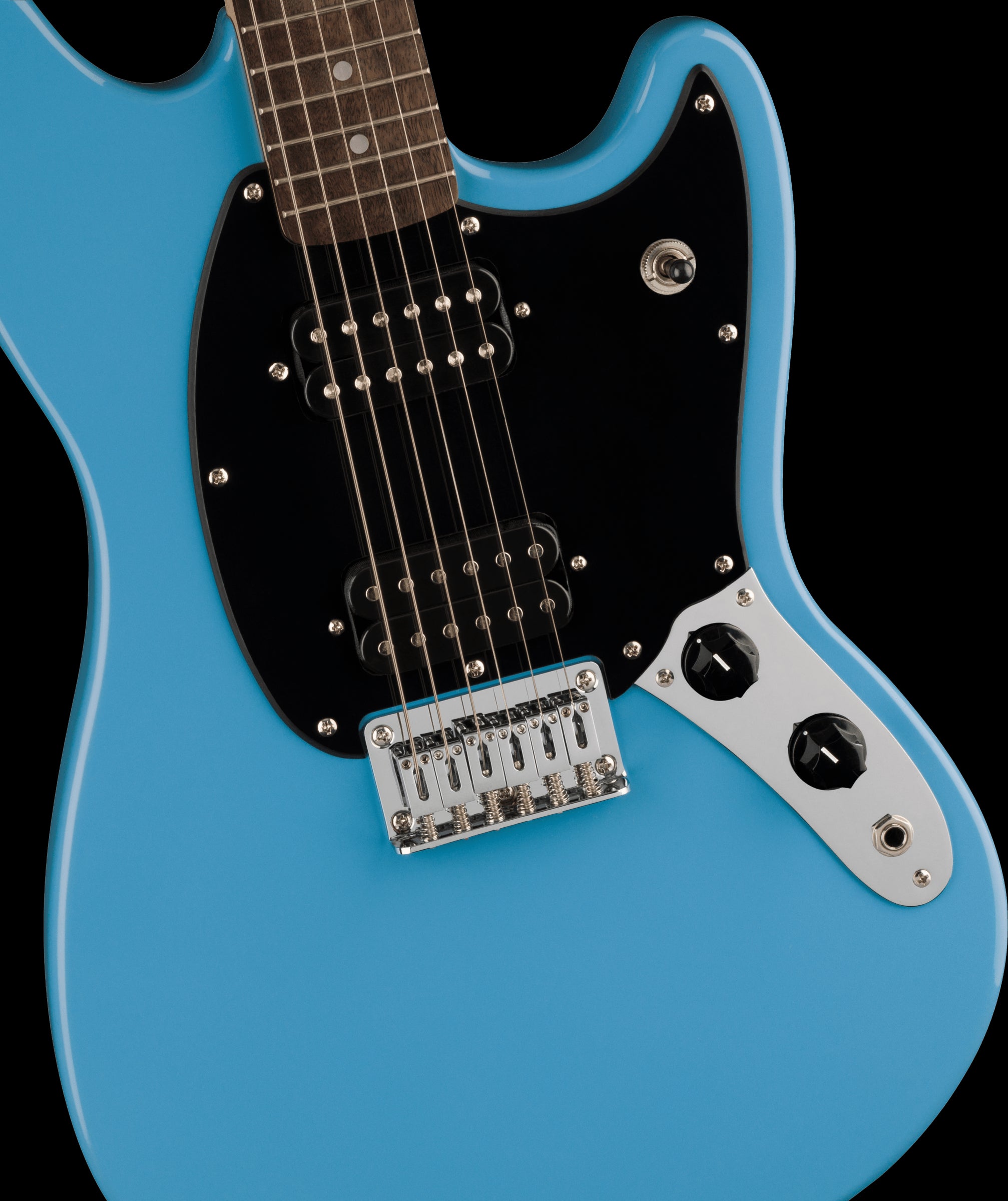 Squier Sonic Mustang HH Lrl FB Black Pickguard California Blue