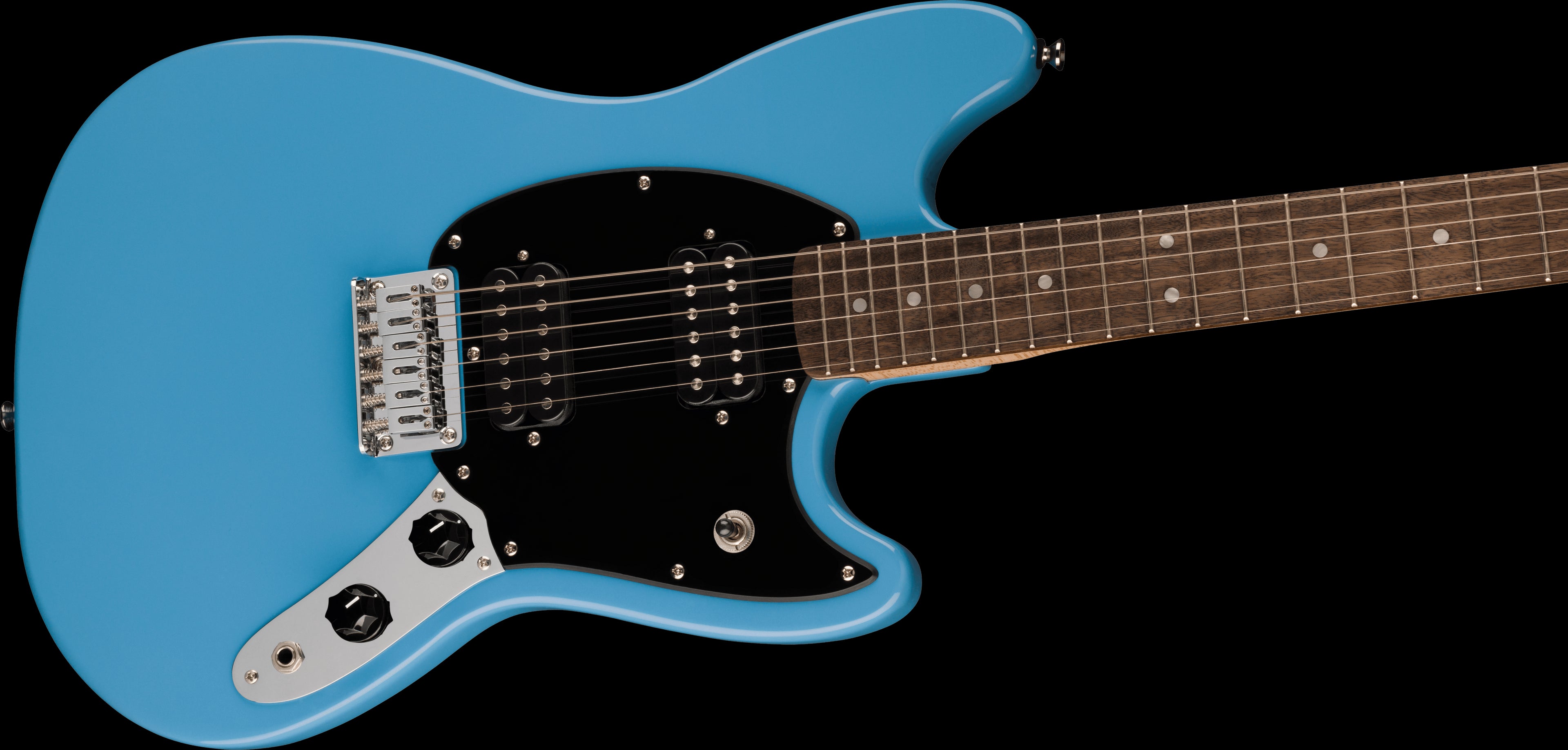 Squier Sonic Mustang HH Lrl FB Black Pickguard California Blue