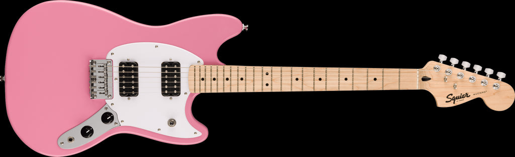 Squier Sonic Mustang HH with Maple Fretboard in Flash Pink