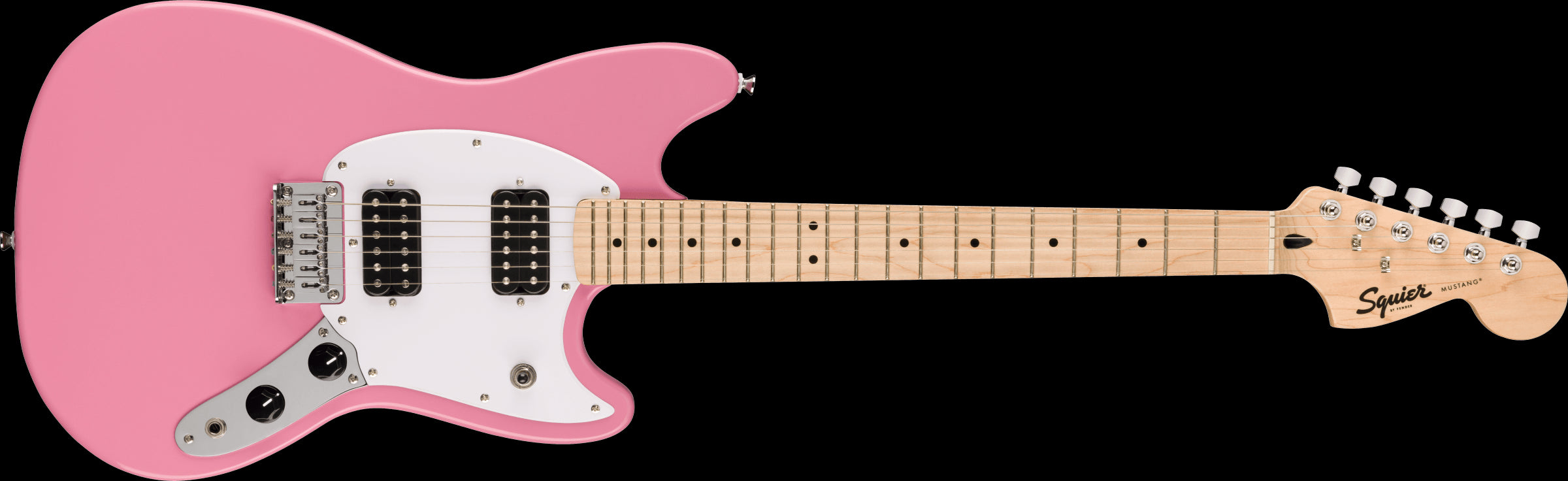 Squier Sonic Mustang HH with Maple Fretboard in Flash Pink