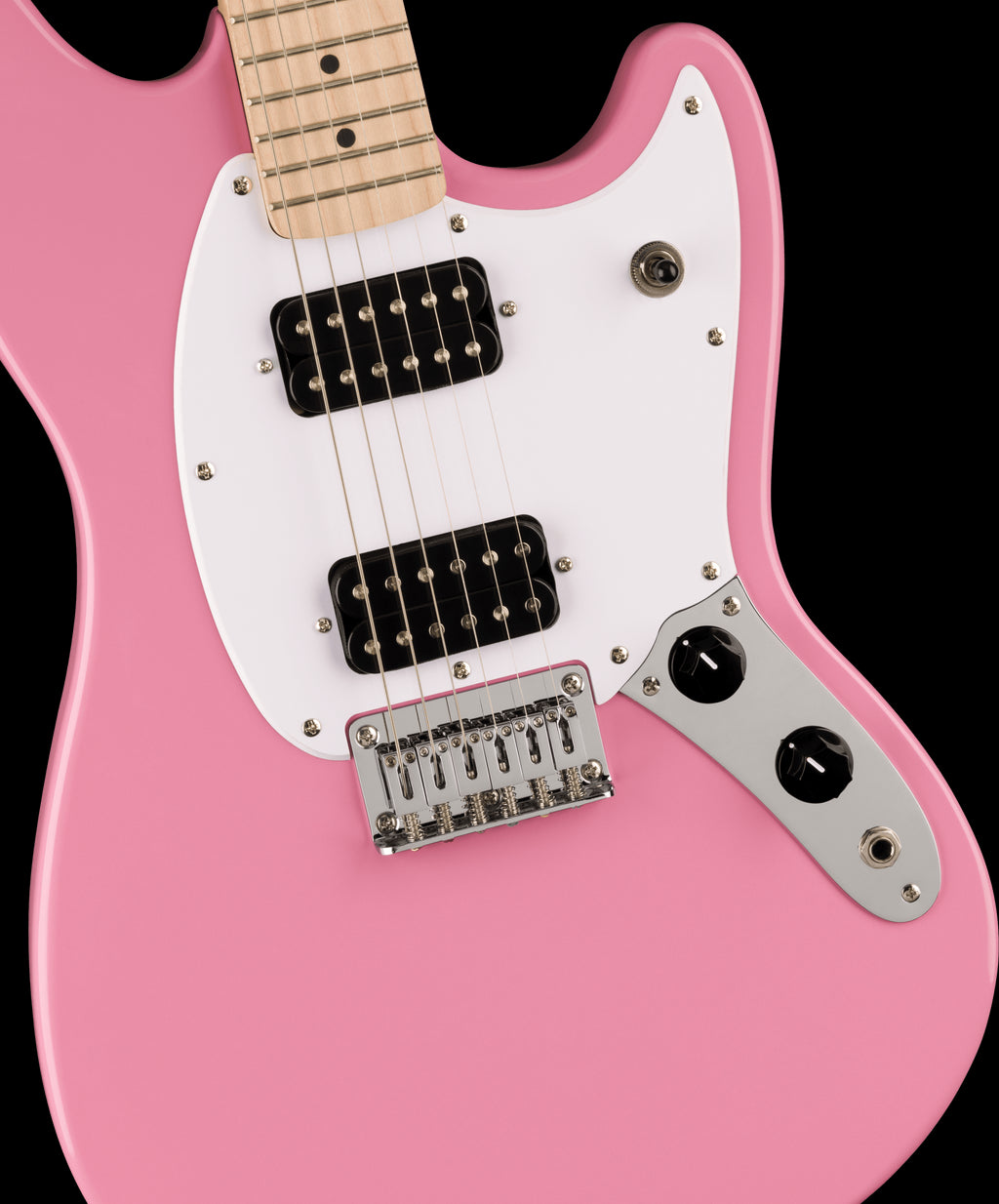 Squier Sonic Mustang HH with Maple Fretboard in Flash Pink