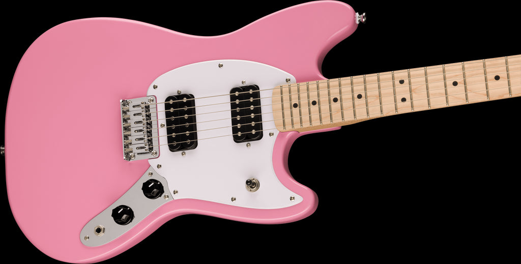 Squier Sonic Mustang HH with Maple Fretboard in Flash Pink
